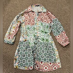 Zara Colorful Patterned Button-Up Dress